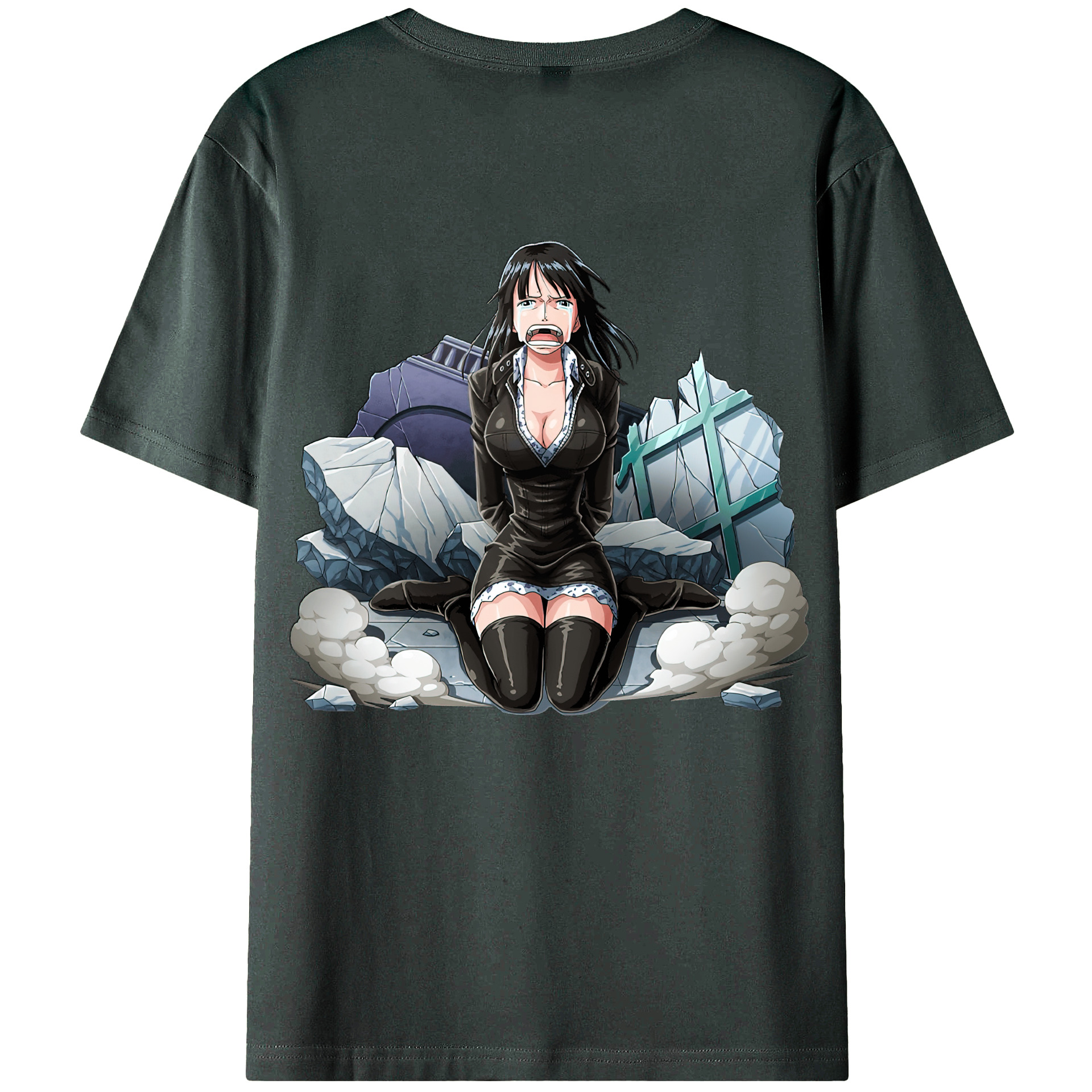 ワンピース ニコ・ロビン ONE PIECE Nico Robin 綿100％ メンズ半袖Tシャツ（バックプリント） 通気性